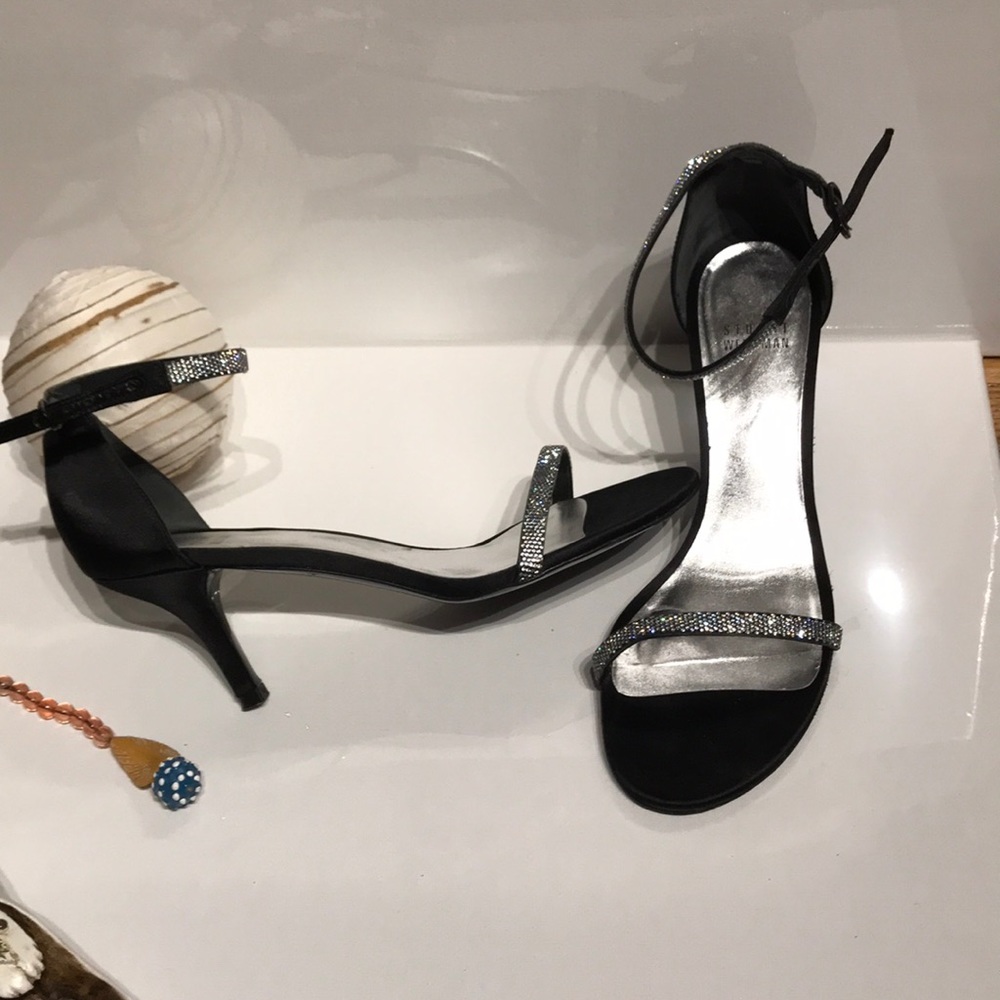 👹Stuart Weitzman Kitten Embellish Jewel Formal Evening prom 7.5 sandal vintage